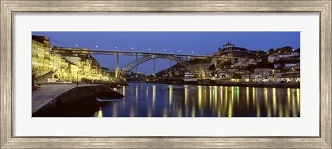 Framed Night, Luis I Bridge, Porto, Portugal Print
