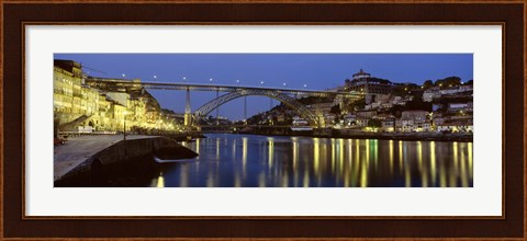 Framed Night, Luis I Bridge, Porto, Portugal Print