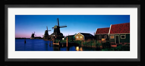 Framed Windmills Zaanstreek Netherlands Print