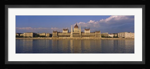 Framed Parliament building at the waterfront, Danube River, Budapest, Hungary Print