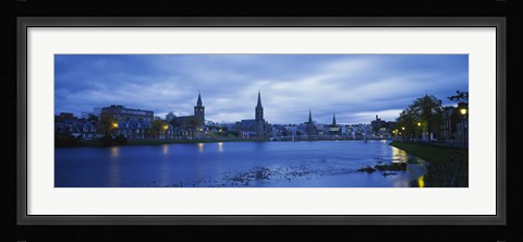 Framed Buildings along the river, Inverness, Scotland Print