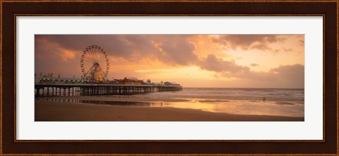 Framed Ferris wheel near a pier, Central Pier, Blackpool, Lancashire, England Print