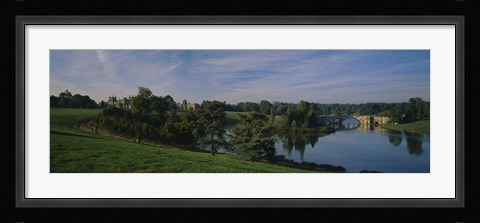 Framed Reflection of trees and a bridge in water, Blenheim Palace, Woodstock, Oxfordshire, England Print