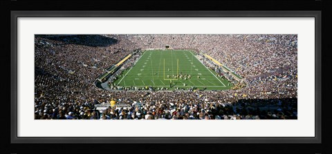 Framed Aerial view of a football stadium, Notre Dame Stadium, Notre Dame, Indiana, USA Print