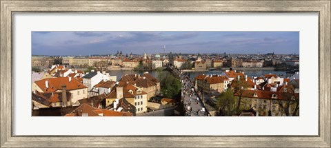 Framed Charles Bridge Moldau River Prague Czech Republic Print