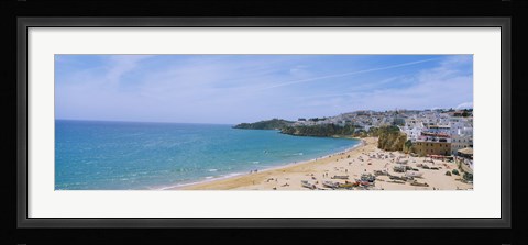 Framed High angle view of the beach, Albufeira, Faro, Algarve, Portugal Print