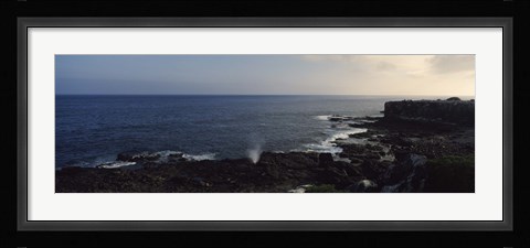 Framed Rock formations at the coast, Punta Suarez, Espanola Island, Galapagos Islands, Ecuador Print