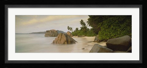 Framed Rocks On The Beach, La Digue Island, Seychelles Print
