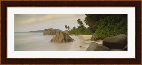Framed Rocks On The Beach, La Digue Island, Seychelles Print