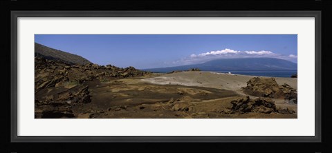 Framed Landscape with ocean in the background, Isabela Island, Galapagos Islands, Ecuador Print