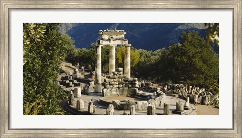 Framed High angle view of a monument, Tholos De Marmaria, Delphi, Greece Print