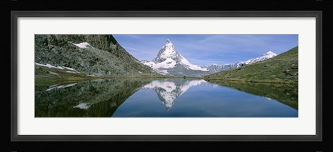 Framed Lake, Mountains, Matterhorn, Zermatt, Switzerland Print