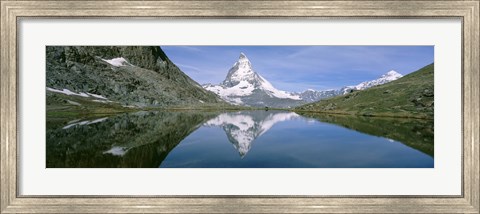 Framed Lake, Mountains, Matterhorn, Zermatt, Switzerland Print