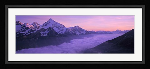 Framed Switzerland, Swiss Alps, Aerial view of clouds over mountains Print