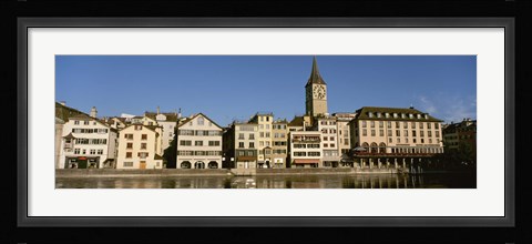 Framed Switzerland, Zurich, Buildings at the waterfront Print