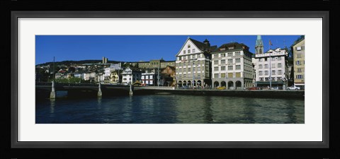 Framed Buildings at the waterfront, Limmat Quai, Zurich, Switzerland Print