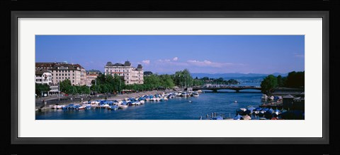 Framed High angle view of a harbor, Zurich, Switzerland Print