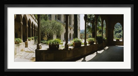 Framed Porch of a building, Montserrat, Barcelona, Catalonia, Spain Print