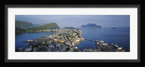 Framed High angle view of a town, Alesund, More og Romsdall, Norway Print