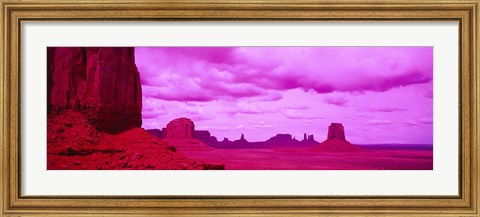 Framed Rock Formations with Purple Clouds, Monument Valley, Arizona, USA Print