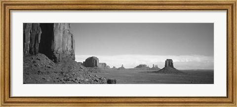 Framed Rock Formations, Monument Valley, Arizona, USA (black &amp; white) Print