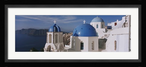 Framed High Angle View Of A Church, Church Of Anastasis, Fira, Santorini, Greece Print