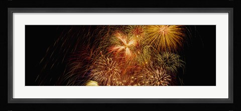 Framed Fireworks exploding at night, Luxembourg Print