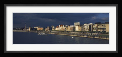 Framed Buildings at the waterfront, Rhine River, Dusseldorf, Germany Print