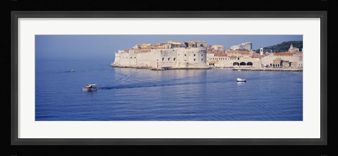 Framed Two boats in the sea, Dubrovnik, Croatia Print