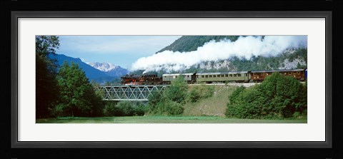 Framed Train on a bridge, Bohinjska Bistrica, Slovenia Print