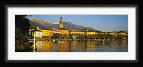 Framed Town At The Waterfront, Ascona, Ticino, Switzerland Print