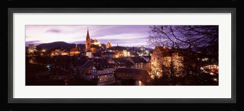 Framed Night, Baden, Switzerland Print
