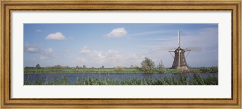 Framed Netherlands, Traditional windmill in the village Print