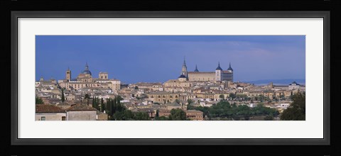 Framed Aerial view of a city, Alcazar, Toledo, Spain Print