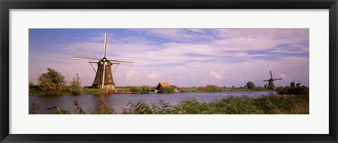 Framed Windmills at Dusk Print