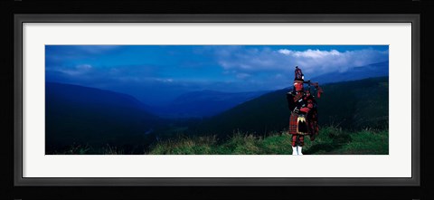 Framed Bagpiper Scottish Highlands Scotland Print