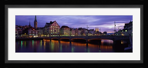 Framed River Limmat Zurich Switzerland Print