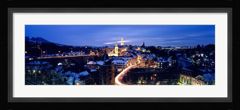 Framed Night Bern Switzerland Print