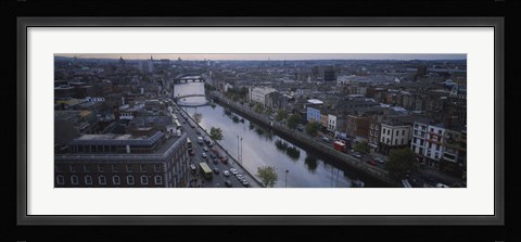 Framed High angle view of a city, Dublin, Leinster Province, Republic of Ireland Print