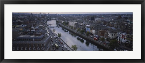 Framed High angle view of a city, Dublin, Leinster Province, Republic of Ireland Print