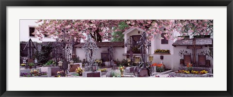 Framed Flowers on tombstones, Tirol, Austria Print