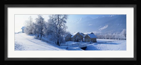 Framed Winter Farm Austria Print