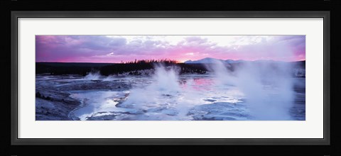 Framed Sunset, Norris Geyser Basin, Wyoming, USA Print