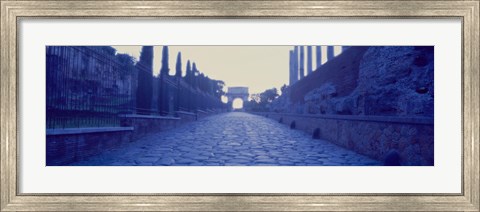 Framed Roman Forum, Rome, Lazio, Italy (black and white) Print
