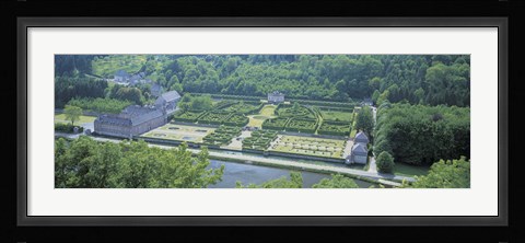 Framed Aerial View, Freyr Castle, Ardennes, Belgium Print