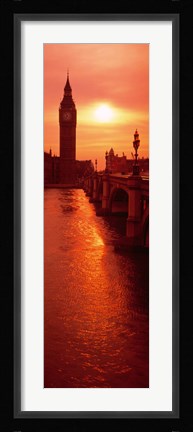 Framed Big Ben at dusk, London England Print