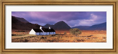 Framed Black Rock Cottage White Corries Glencoe Scotland Print