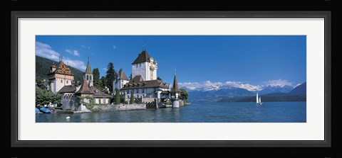 Framed Oberhofen Castle w\ Thuner Lake Switzerland Print