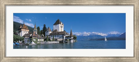 Framed Oberhofen Castle w\ Thuner Lake Switzerland Print