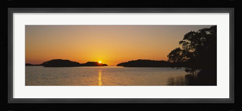 Framed Refection of sun in water, Everglades National Park, Miami, Florida, USA Print